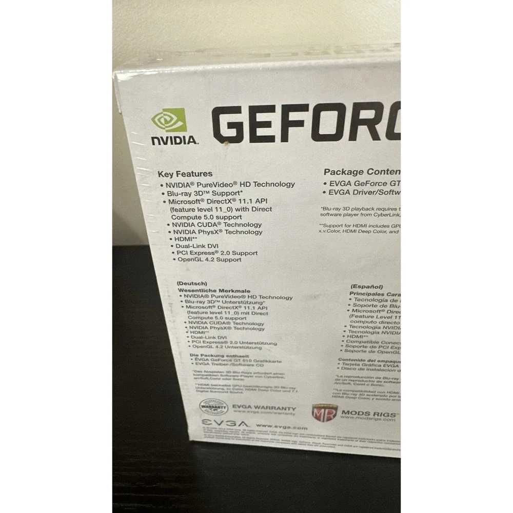 NEW Sealed EVGA Nvidia GeForce GT 610 (02GP32619KR) 2GB DDR3 DirectX 11
